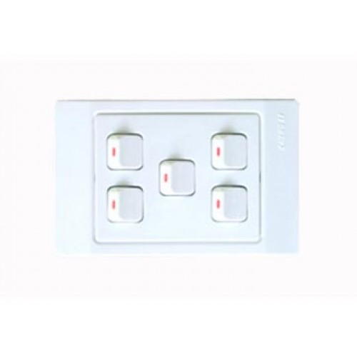 16A Mặt có 5 công tắc 1 chiều