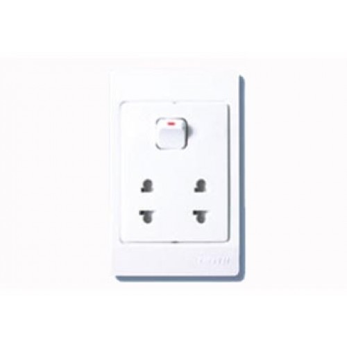 16A Ổ cắm đôi 2 chấu và 1 công tắc 1 chiều ARU2/G