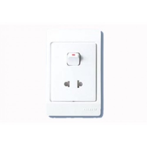 16A Ổ cắm đơn 2 chấu và 1 công tắc 1 chiều ARU /G