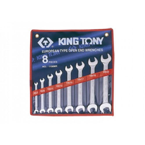 6-22mm bộ hai đầu miệng 8 cái hệ mét Kingtony 1108MR
