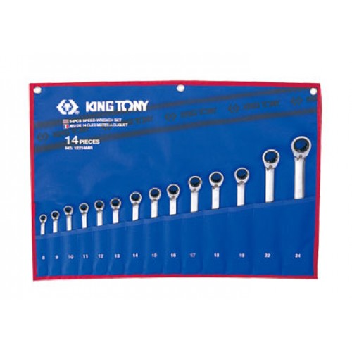 8-24mm bộ cờ lê vòng miệng 14 cái hệ mét Kingtony 12214MR