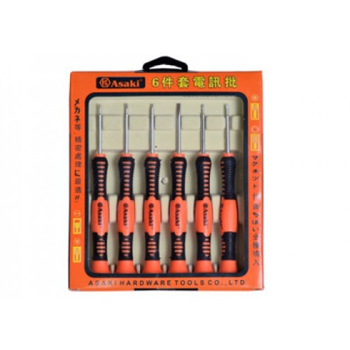 Bộ vít viễn thông 6 chi tiết Asaki AK-9074